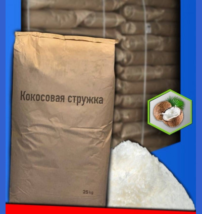 Белая кокосовая стружка из кокоса